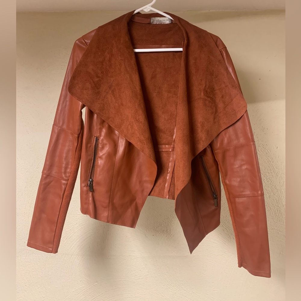 Bagatelle Vegan Leather Jacket Burnt Orange Small - GUC